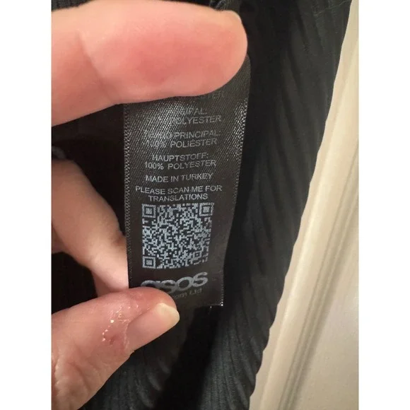 ASOS Black Pleated Wide Leg Crop Pants Elastic Waist Women's Size 10 - Picture 6 of 7